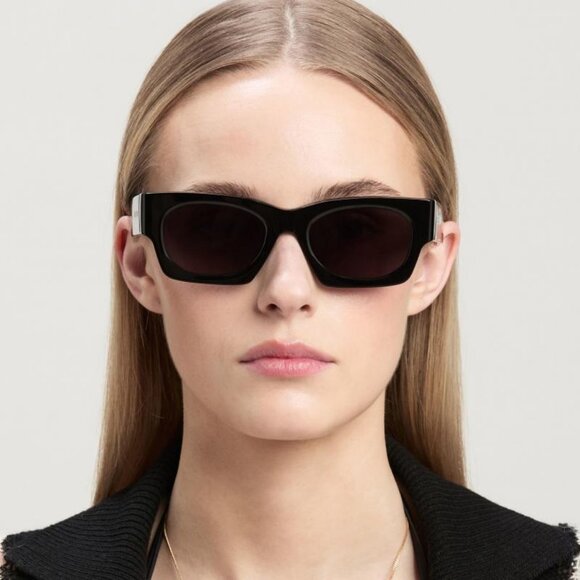 Palm Angels PERI089 BODIE 1018 Sunglasses Black Cat Eye Frame, Yellow Lenses main image 8